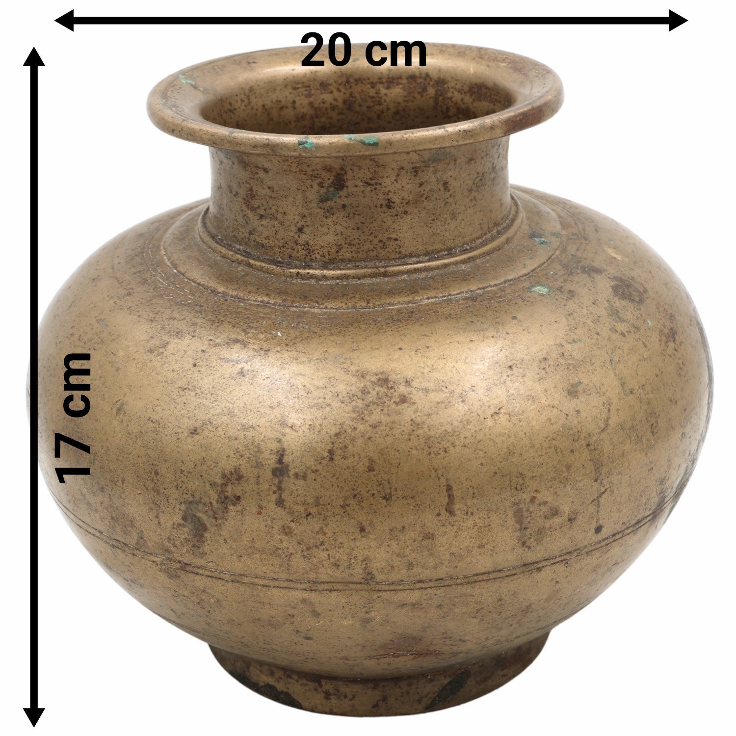 Bhunes Antique Brass Loota, Lota Poja Cambu, Water Loota, Jal Lota, Poja Cambu, Lotiya, Gangajali Stoup,Gold, 6.5 Inch, 1 Piece