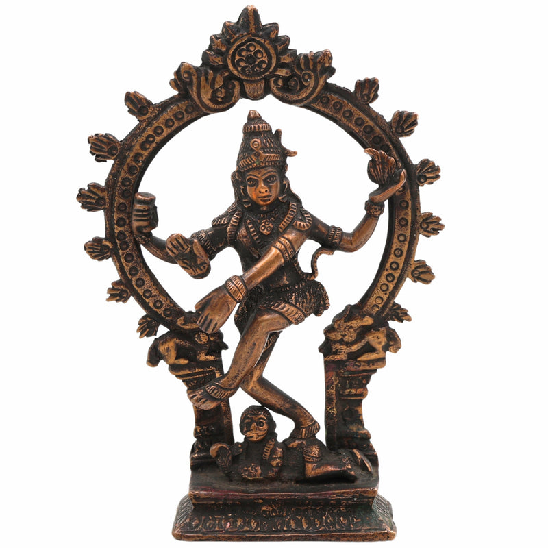 Brass Nataraja Idol, Handcrafted Dancing Shiva Murti for Pooja, Home Temple & Spiritual Decor,Gold, 6.5 Inch, 1 Piece