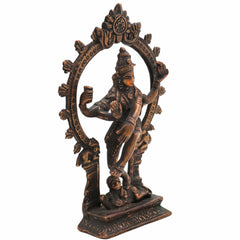 Brass Nataraja Idol, Handcrafted Dancing Shiva Murti for Pooja, Home Temple & Spiritual Decor,Gold, 6.5 Inch, 1 Piece