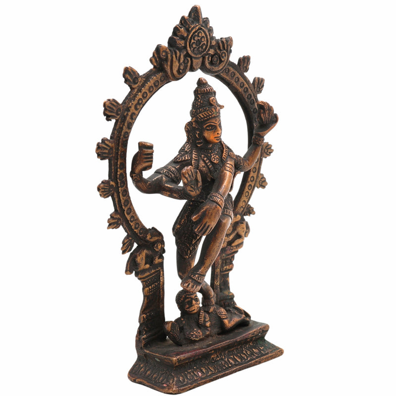 Brass Nataraja Idol, Handcrafted Dancing Shiva Murti for Pooja, Home Temple & Spiritual Decor,Gold, 6.5 Inch, 1 Piece
