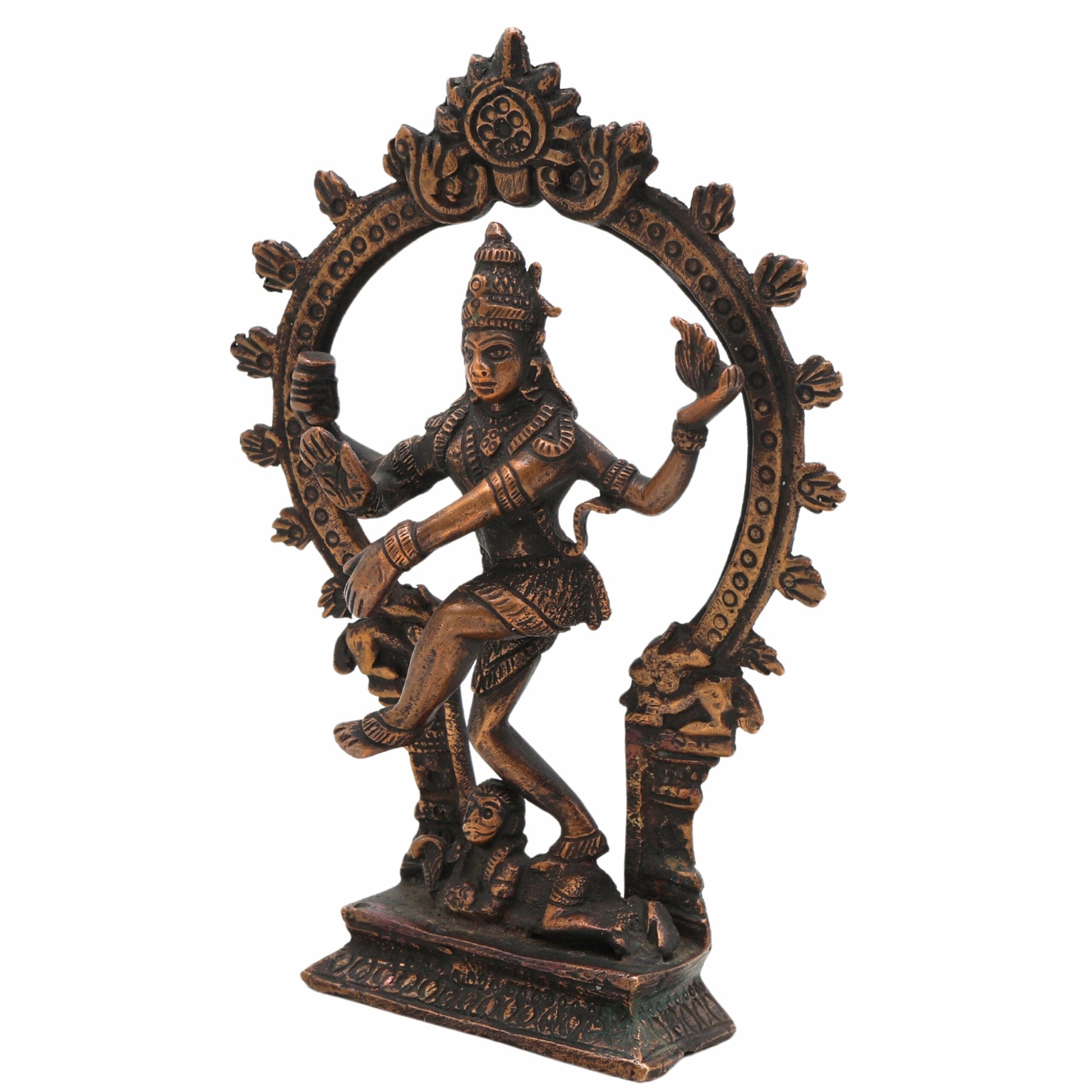 Brass Nataraja Idol, Handcrafted Dancing Shiva Murti for Pooja, Home Temple & Spiritual Decor,Gold, 6.5 Inch, 1 Piece