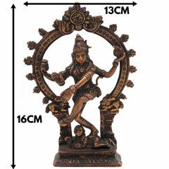 Brass Nataraja Idol, Handcrafted Dancing Shiva Murti for Pooja, Home Temple & Spiritual Decor,Gold, 6.5 Inch, 1 Piece