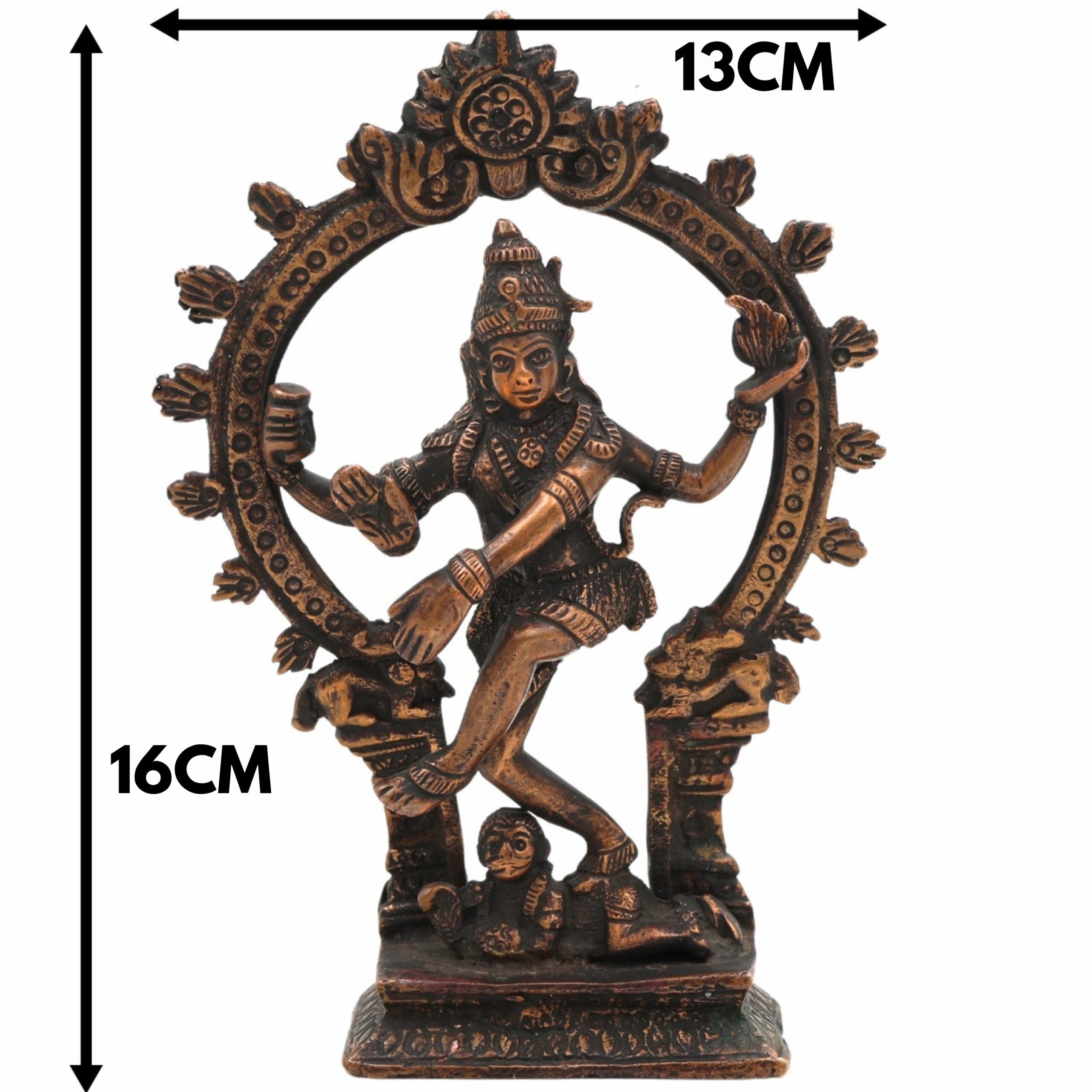 Brass Nataraja Idol, Handcrafted Dancing Shiva Murti for Pooja, Home Temple & Spiritual Decor,Gold, 6.5 Inch, 1 Piece