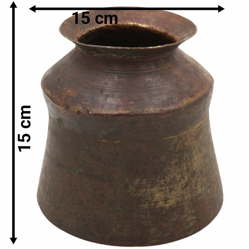 Bhunes Antique Brass Loota, Lota Poja Cambu, Water Loota, Jal Lota, Poja Cambu, Lotiya, Gangajali Stoup,Brown, 6 Inch, 1 Piece