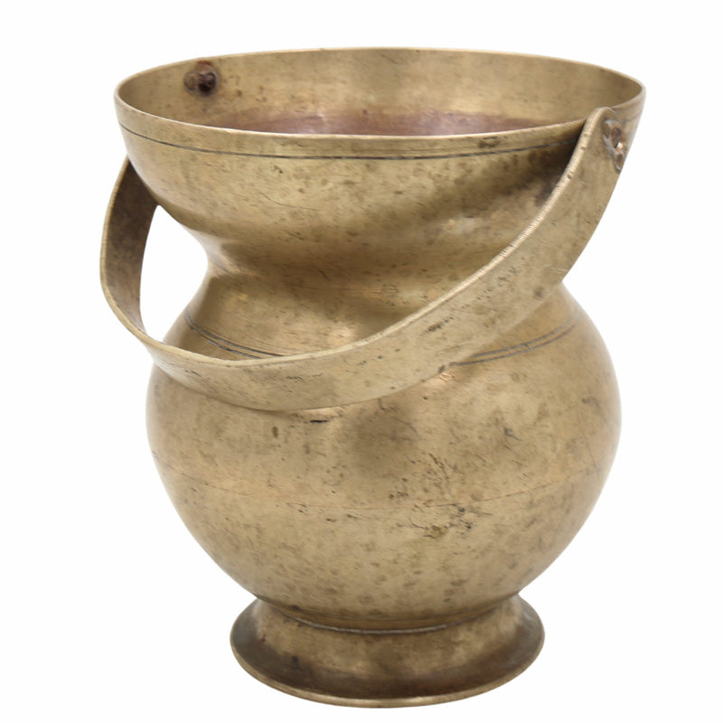 Handcrafted Brass Kamandal | Antique Pital Kamandalu Kalash for Ganga Jal, Pooja, Rishi-Sanyasi Use, Spiritual Tamba Lota, Hindu Vedic Water Pot,Gold, 6.5 Inch, 1 Piece