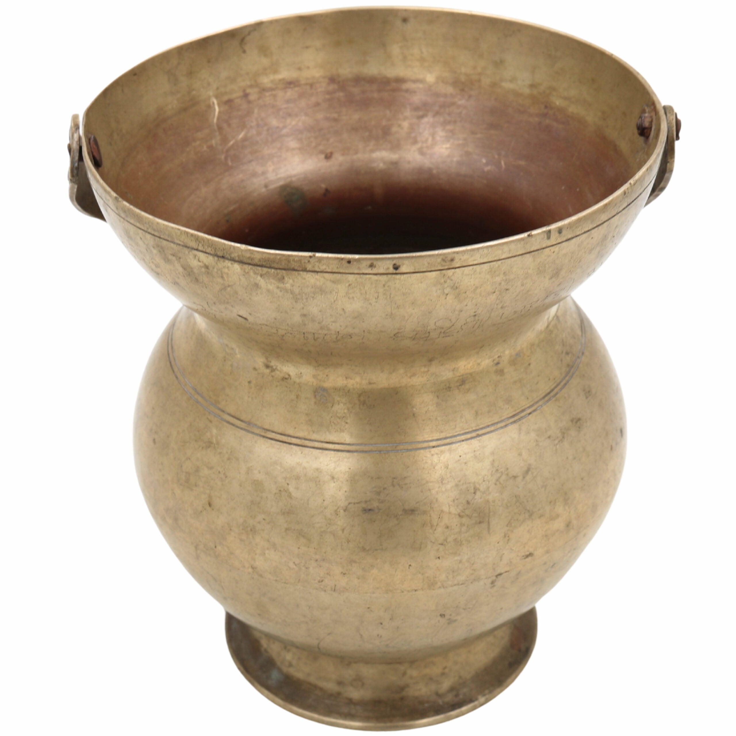 Handcrafted Brass Kamandal | Antique Pital Kamandalu Kalash for Ganga Jal, Pooja, Rishi-Sanyasi Use, Spiritual Tamba Lota, Hindu Vedic Water Pot,Gold, 6.5 Inch, 1 Piece