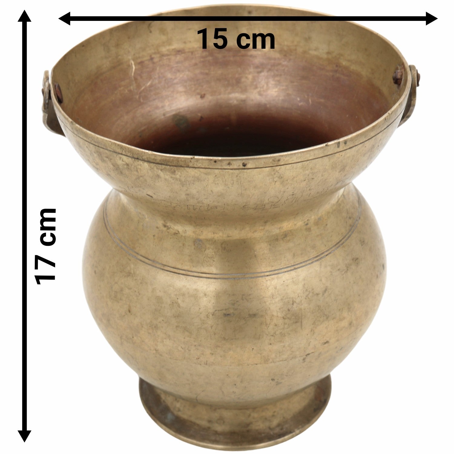 Handcrafted Brass Kamandal | Antique Pital Kamandalu Kalash for Ganga Jal, Pooja, Rishi-Sanyasi Use, Spiritual Tamba Lota, Hindu Vedic Water Pot,Gold, 6.5 Inch, 1 Piece