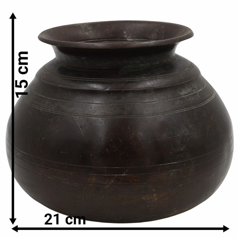 Bhunes Antique Brass Loota, Lota Poja Cambu, Water Loota, Jal Lota, Poja Cambu, Lotiya, Gangajali Stoup,Brown, 6 Inch, 1 Piece