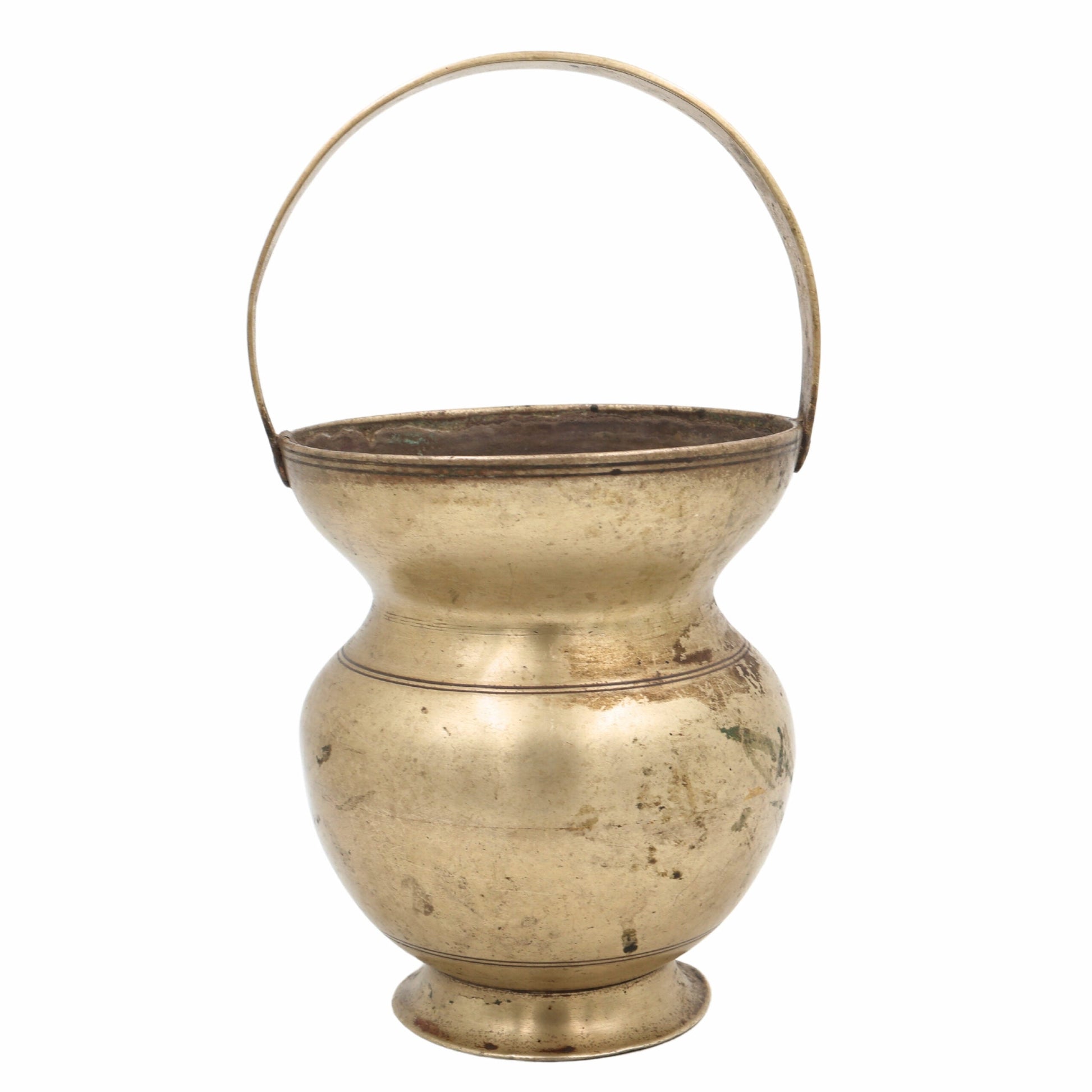 Brass Kamandalu Kalash | Antique Peetal Kamandal Gangajali for Pooja, Rishi Muni Sadhu Rituals & Temple Decor,Gold, 10 Inch, 1 Piece