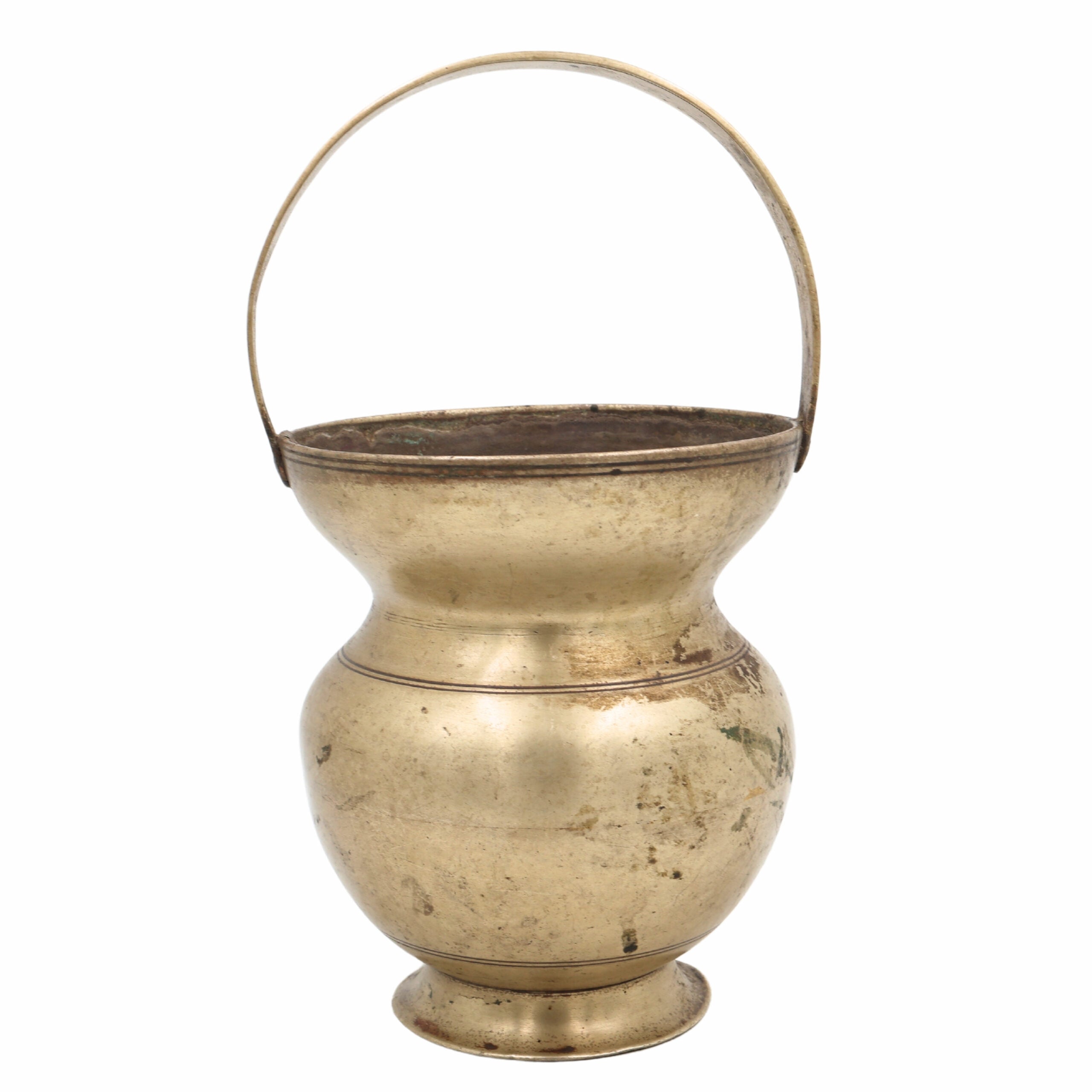 Brass Kamandalu Kalash | Antique Peetal Kamandal Gangajali for Pooja, Rishi Muni Sadhu Rituals & Temple Decor,Gold, 10 Inch, 1 Piece