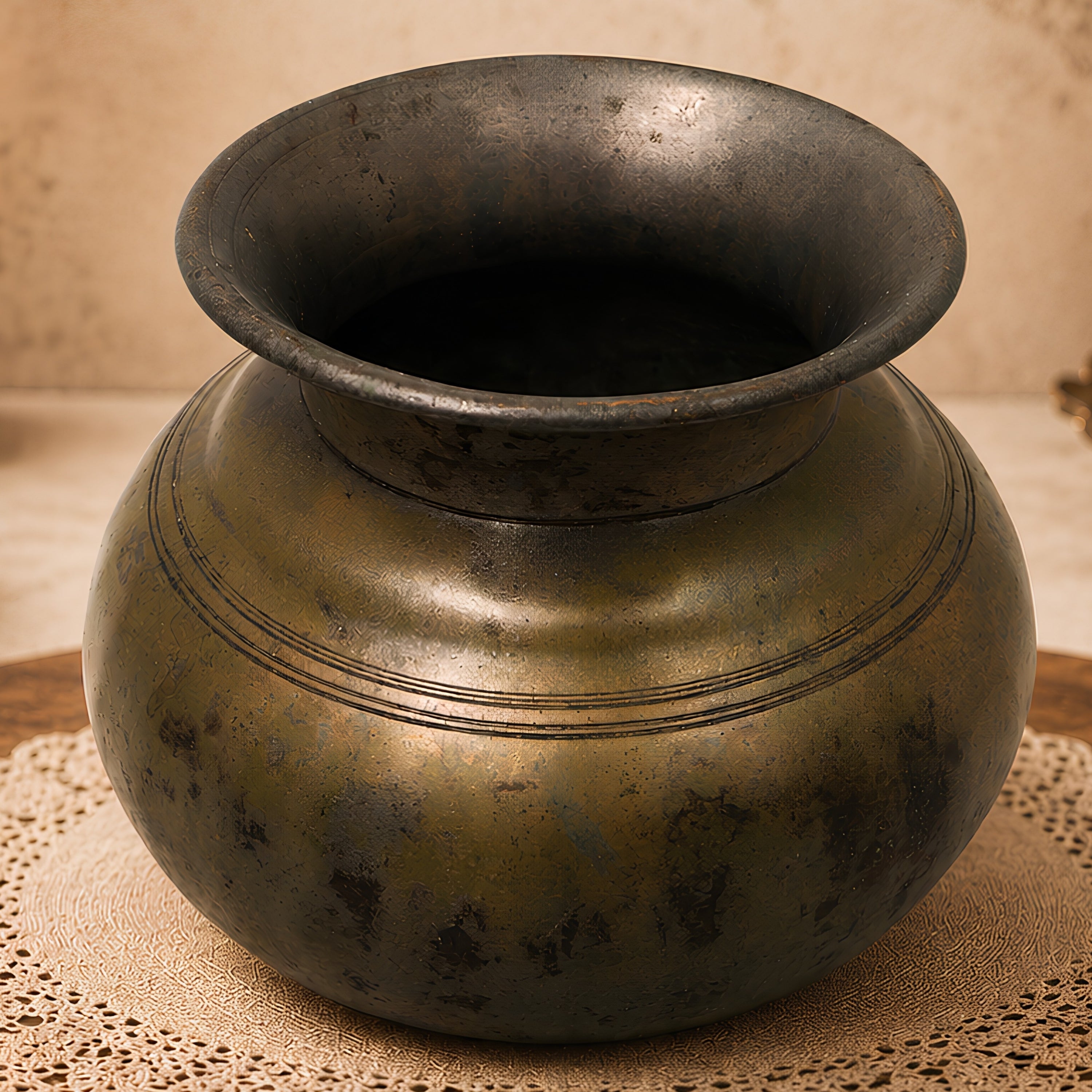 Brass Vintage Lota Lotiya Traditional Pooja Kalash Water Vessel Home Decor Giftware,Gold, 4.5 Inch, 1 Piece
