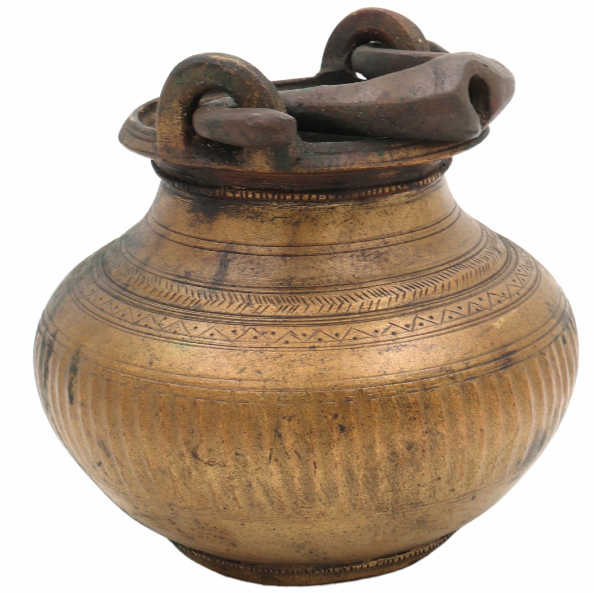 Bhunes Antique Brass Loota, Lota Poja Cambu, Water Loota, Jal Lota, Poja Cambu, Lotiya, Gangajali Stoup,Gold, 5.5 Inch, 1 Piece