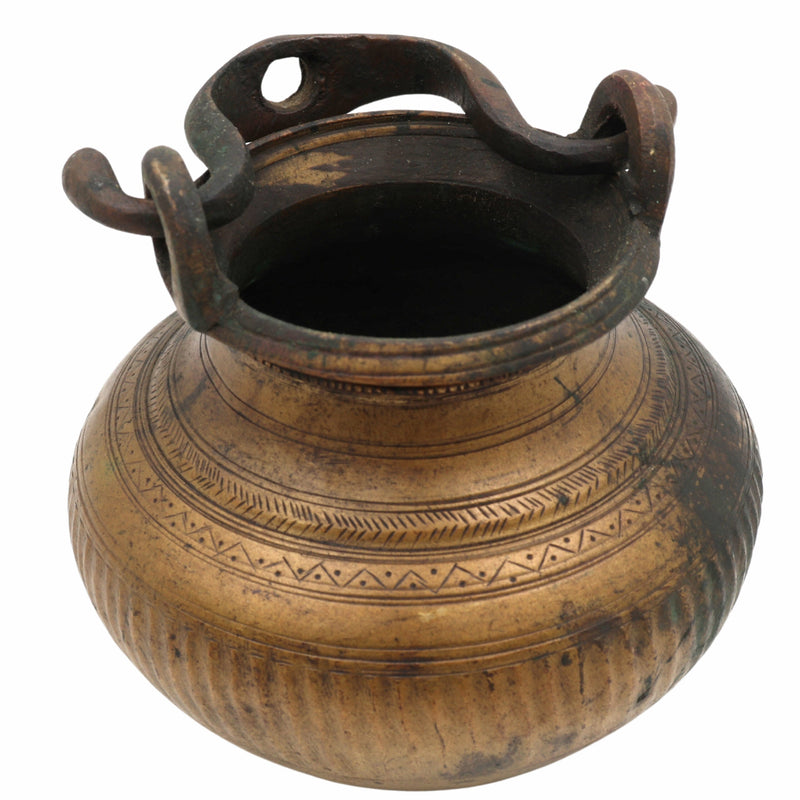 Bhunes Antique Brass Loota, Lota Poja Cambu, Water Loota, Jal Lota, Poja Cambu, Lotiya, Gangajali Stoup,Gold, 5.5 Inch, 1 Piece