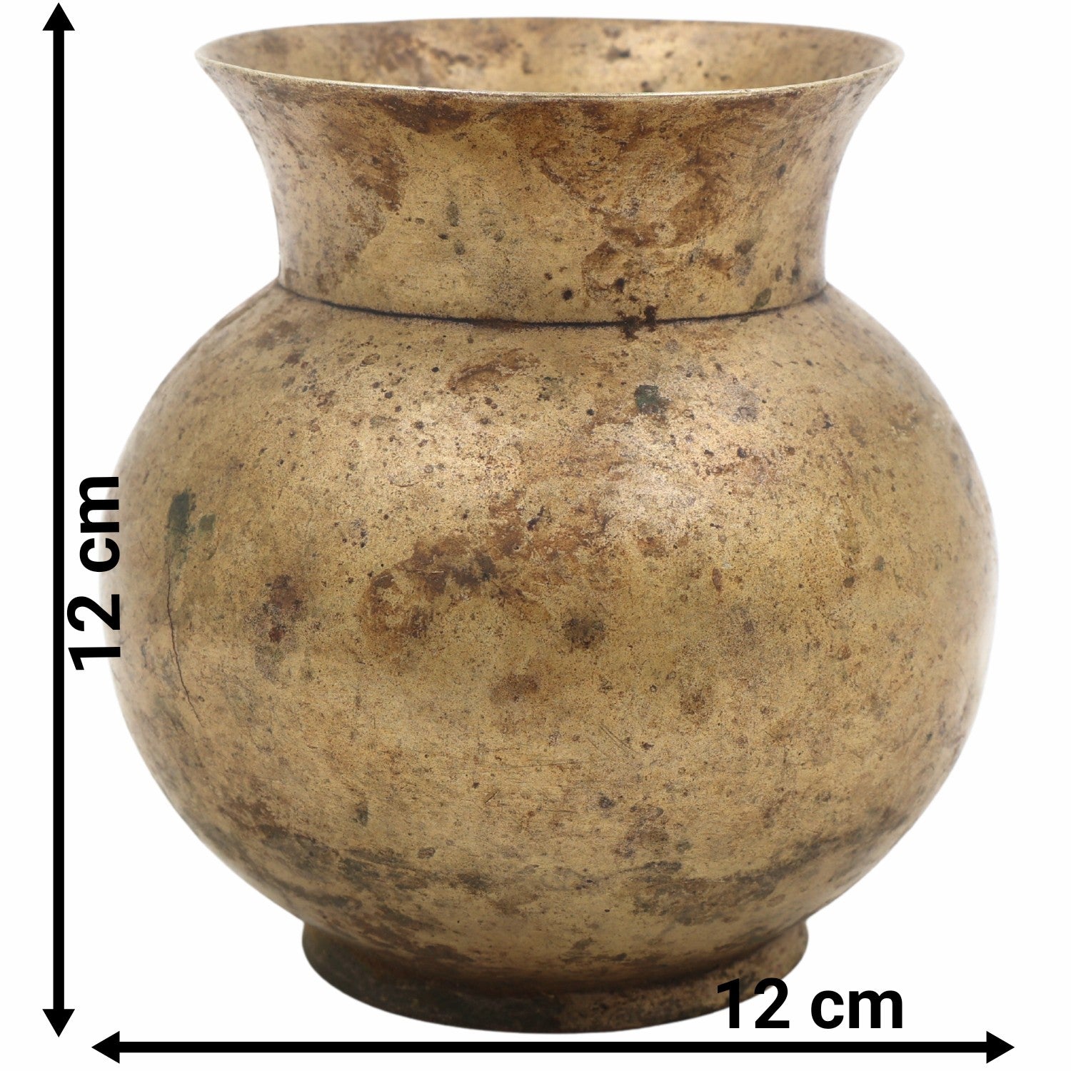 Bhunes Antique Brass Loota, Lota Poja Cambu, Water Loota, Jal Lota, Poja Cambu, Lotiya, Gangajali Stoup,Gold, 4.5 Inch, 1 Piece