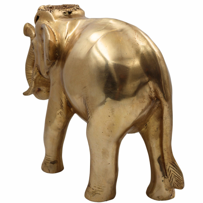 Handcrafted Brass Elephant,Traditional Hasti, Gajraj,Yanai Elephant for Vastu, Pooja & Home Decor,Gold, 12 Inch, 1 Piece
