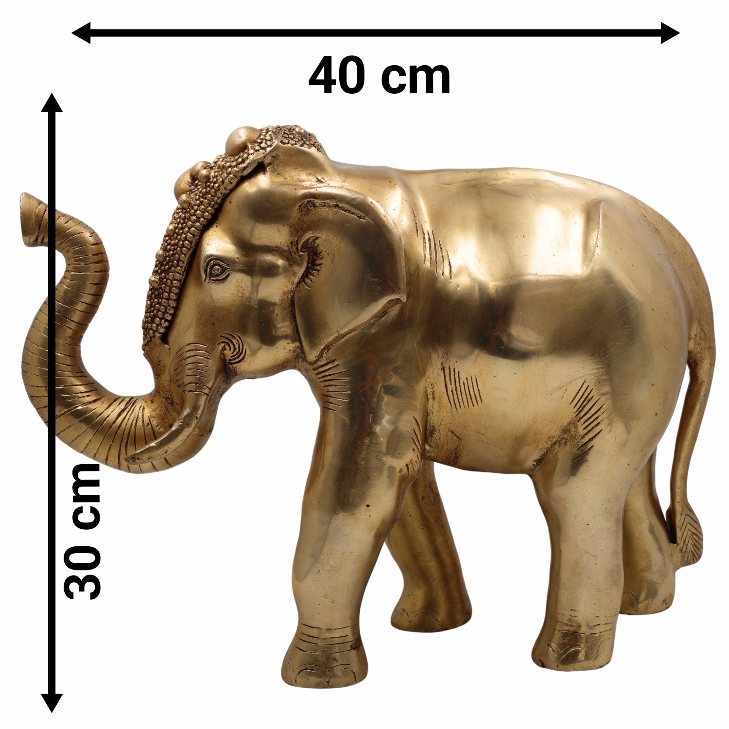 Handcrafted Brass Elephant,Traditional Hasti, Gajraj,Yanai Elephant for Vastu, Pooja & Home Decor,Gold, 12 Inch, 1 Piece