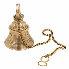 Bhunes Brass Hanging Pooja Bell – Handcrafted Temple Ghanti For Home, Mandir & Auspicious Rituals,Gold, 4 Inch, 1 Piece
