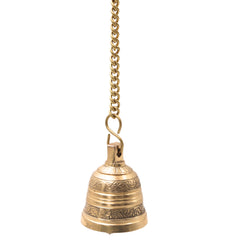 Bhunes Brass Hanging Pooja Bell, Handcrafted Temple Ghanti For Home, Mandir & Auspicious Rituals,Gold, 3 Inch, 1 Piece