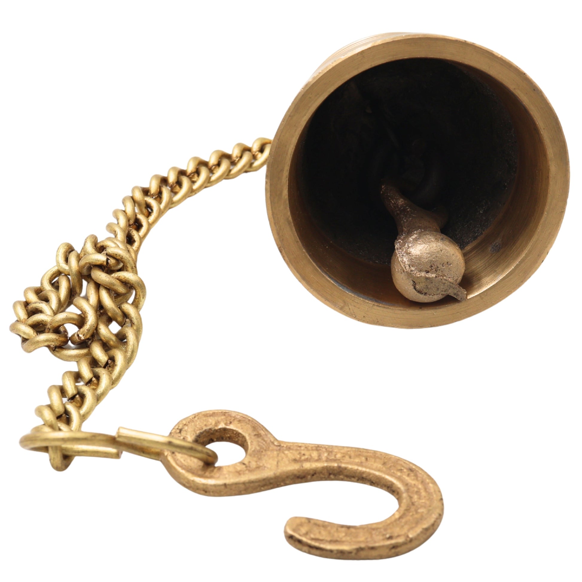 Bhunes Brass Hanging Pooja Bell, Handcrafted Temple Ghanti For Home, Mandir & Auspicious Rituals,Gold, 3 Inch, 1 Piece