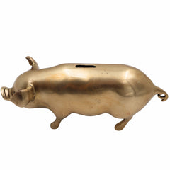 Brass Handcrafted Piggy Bank Idol – Antique Peetal Money Box, Kids Coin Collector, Decorative Murti for Home Decor & Prosperity Gift,Gold, 4.5 Inch, 1 Piece