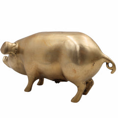 Brass Handcrafted Piggy Bank Idol – Antique Peetal Money Box, Kids Coin Collector, Decorative Murti for Home Decor & Prosperity Gift,Gold, 4.5 Inch, 1 Piece