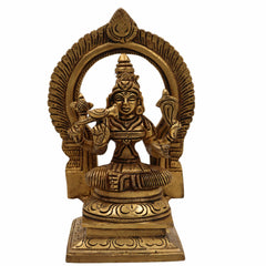 Brass Kamakshi Idol – Kanchi Kamakshi, Tripura Sundari, Kamakhya Devi, Raja Rajeshwari Amman Murti for Pooja & Home Decor,Gold, 6 Inch, 1 Piece