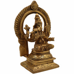 Brass Kamakshi Idol – Kanchi Kamakshi, Tripura Sundari, Kamakhya Devi, Raja Rajeshwari Amman Murti for Pooja & Home Decor,Gold, 6 Inch, 1 Piece