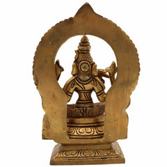 Brass Kamakshi Idol – Kanchi Kamakshi, Tripura Sundari, Kamakhya Devi, Raja Rajeshwari Amman Murti for Pooja & Home Decor,Gold, 6 Inch, 1 Piece