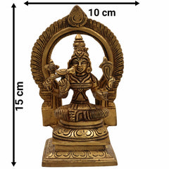 Brass Kamakshi Idol – Kanchi Kamakshi, Tripura Sundari, Kamakhya Devi, Raja Rajeshwari Amman Murti for Pooja & Home Decor,Gold, 6 Inch, 1 Piece