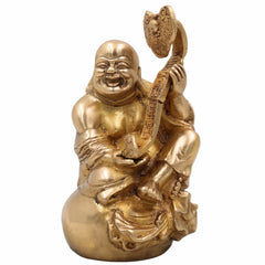 Brass Kubera Idol for Wealth – Vaishravana Dhanapati Kuber Statue | Tibetan Buddhist Kuvera Murti for Home, Office & Vastu,Gold, 8 Inch, 1 Piece