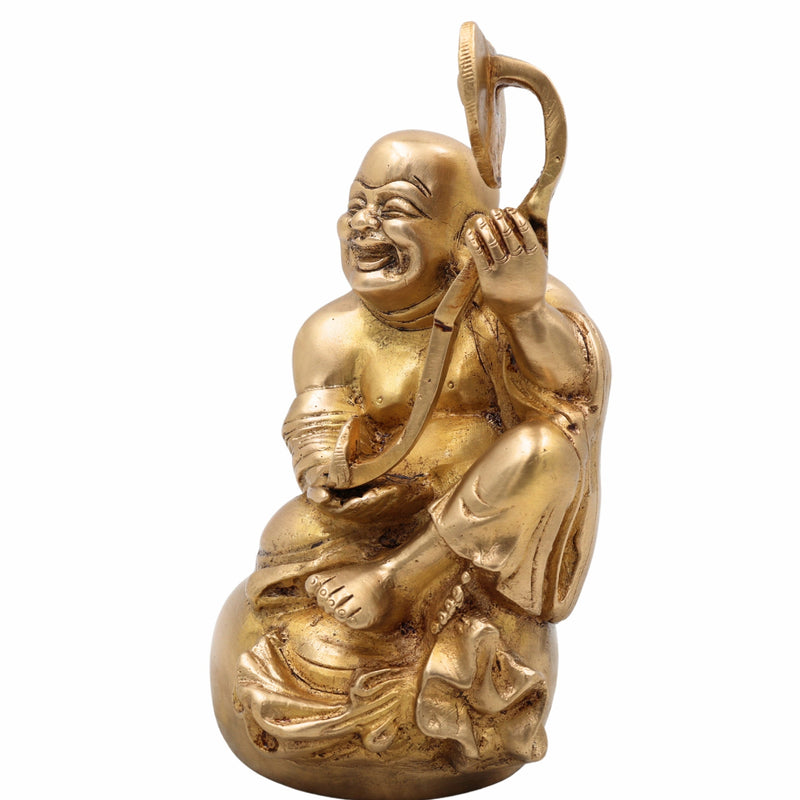 Brass Kubera Idol for Wealth – Vaishravana Dhanapati Kuber Statue | Tibetan Buddhist Kuvera Murti for Home, Office & Vastu,Gold, 8 Inch, 1 Piece