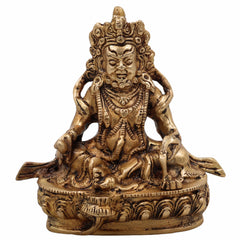 Brass Kubera Idol | Tibetan Buddhist Kuber Murti Kuvera Statue for Wealth, Prosperity, Vastu & Home Decor,Gold, 5.5 Inch, 1 Piece