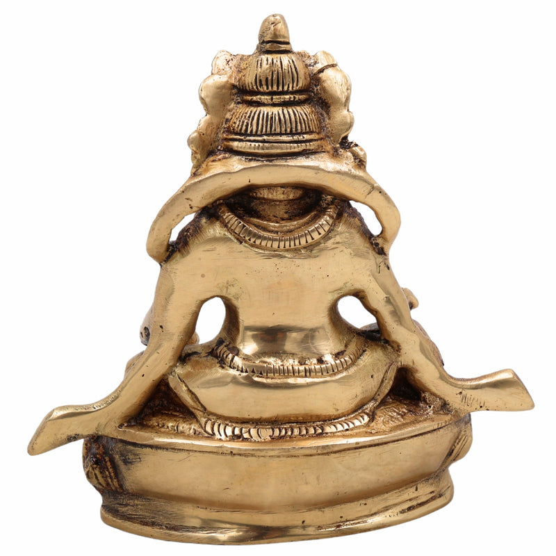 Brass Kubera Idol | Tibetan Buddhist Kuber Murti Kuvera Statue for Wealth, Prosperity, Vastu & Home Decor,Gold, 5.5 Inch, 1 Piece