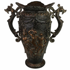 Handcrafted Brass Planter Pot,  Antique Pittal Ka Katora for Murti, Moorti, Vigraha, Pratima, Devara, Temple & Home Décor,Brown, 21.5 Inch, 1 Piece