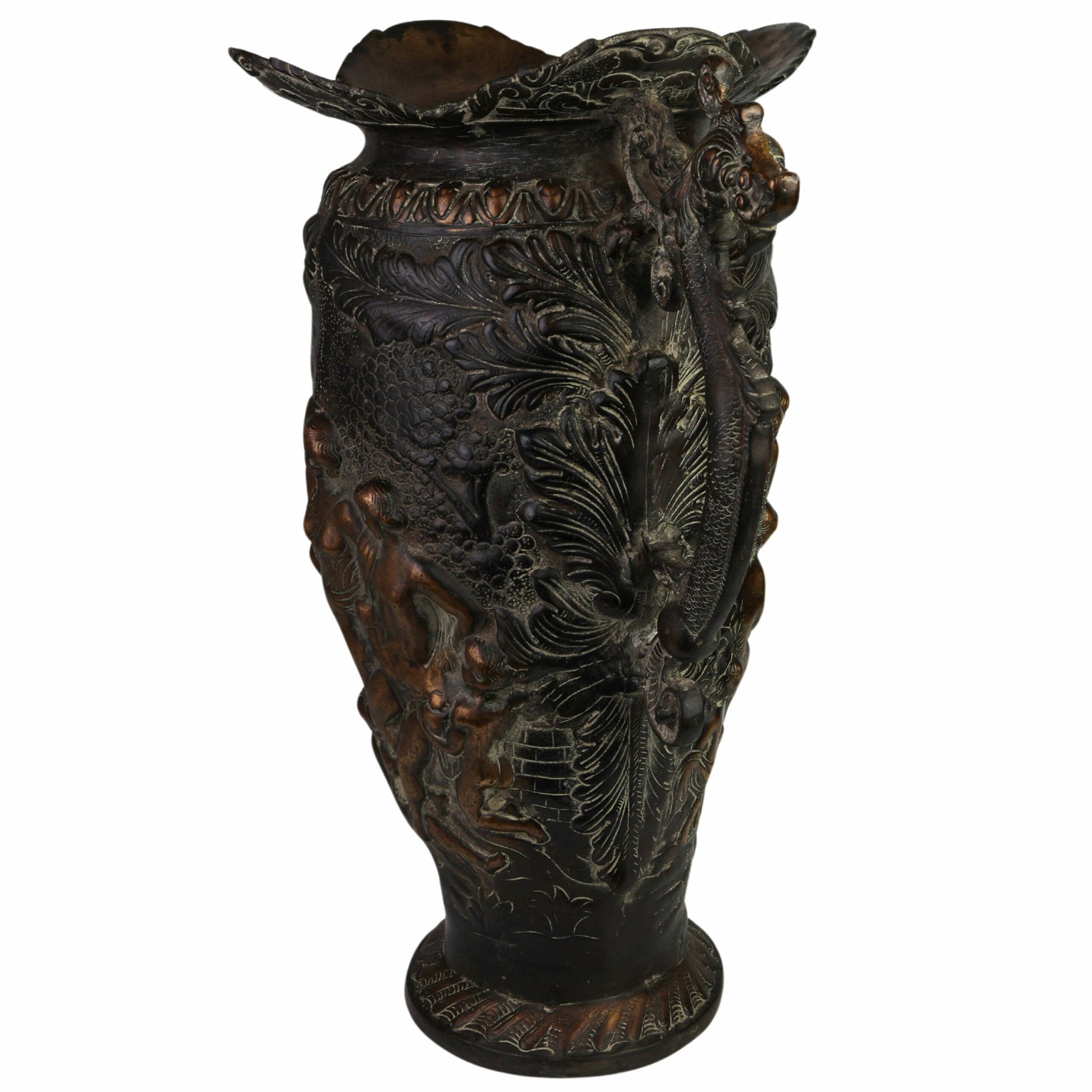Handcrafted Brass Planter Pot,  Antique Pittal Ka Katora for Murti, Moorti, Vigraha, Pratima, Devara, Temple & Home Décor,Brown, 21.5 Inch, 1 Piece