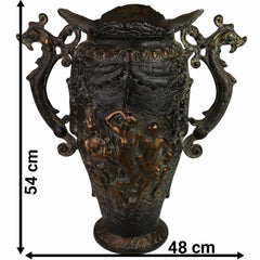 Handcrafted Brass Planter Pot,  Antique Pittal Ka Katora for Murti, Moorti, Vigraha, Pratima, Devara, Temple & Home Décor,Brown, 21.5 Inch, 1 Piece
