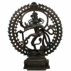 Handcrafted Brass Nataraja Idol – Shiva Nataraj Tandava Murti | Chola Style Dancing Shiva Statue for Home Temple, Pooja & Vastu Decor,Black, 21 Inch, 1 Piece