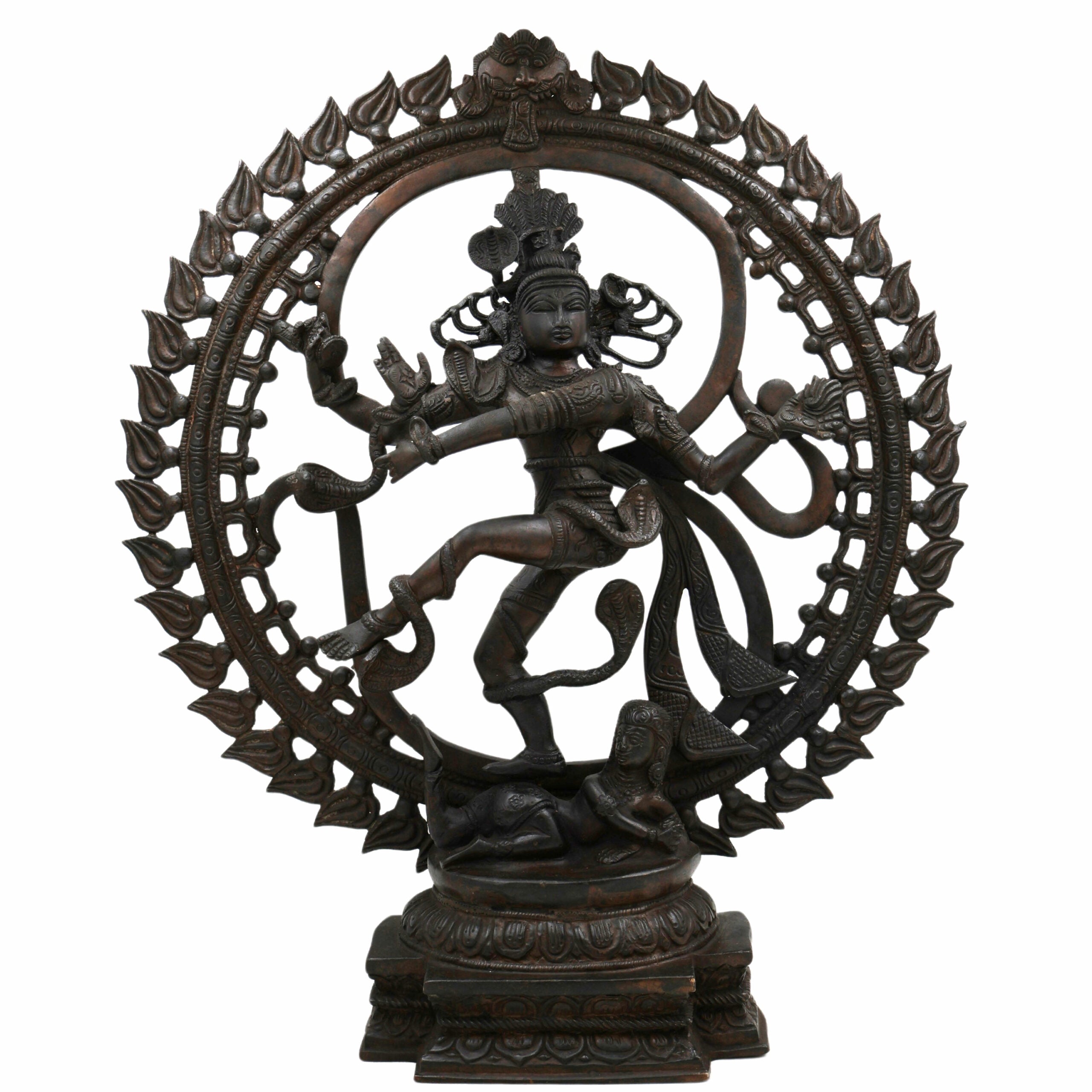 Handcrafted Brass Nataraja Idol – Shiva Nataraj Tandava Murti | Chola Style Dancing Shiva Statue for Home Temple, Pooja & Vastu Decor,Black, 21 Inch, 1 Piece