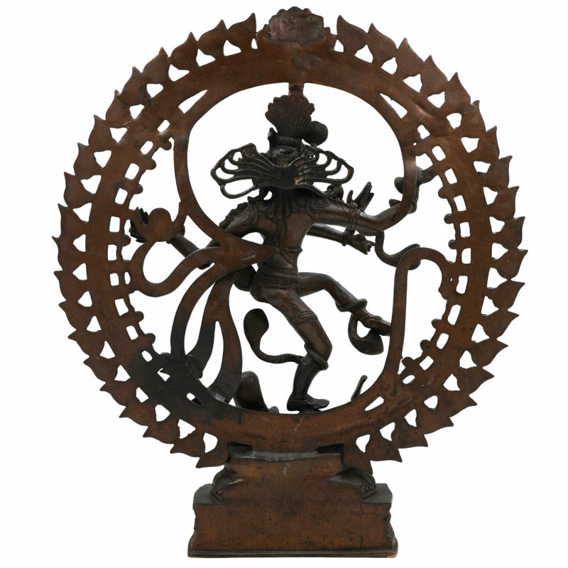 Handcrafted Brass Nataraja Idol – Shiva Nataraj Tandava Murti | Chola Style Dancing Shiva Statue for Home Temple, Pooja & Vastu Decor,Black, 21 Inch, 1 Piece