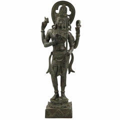 Brass Shiva Idol – Mahadev, Bholenath, Adiyogi, Nataraja, Rudra Murti for Home Temple, Pooja, Decor & Gift,Gold, 21.5 Inch, 1 Piece