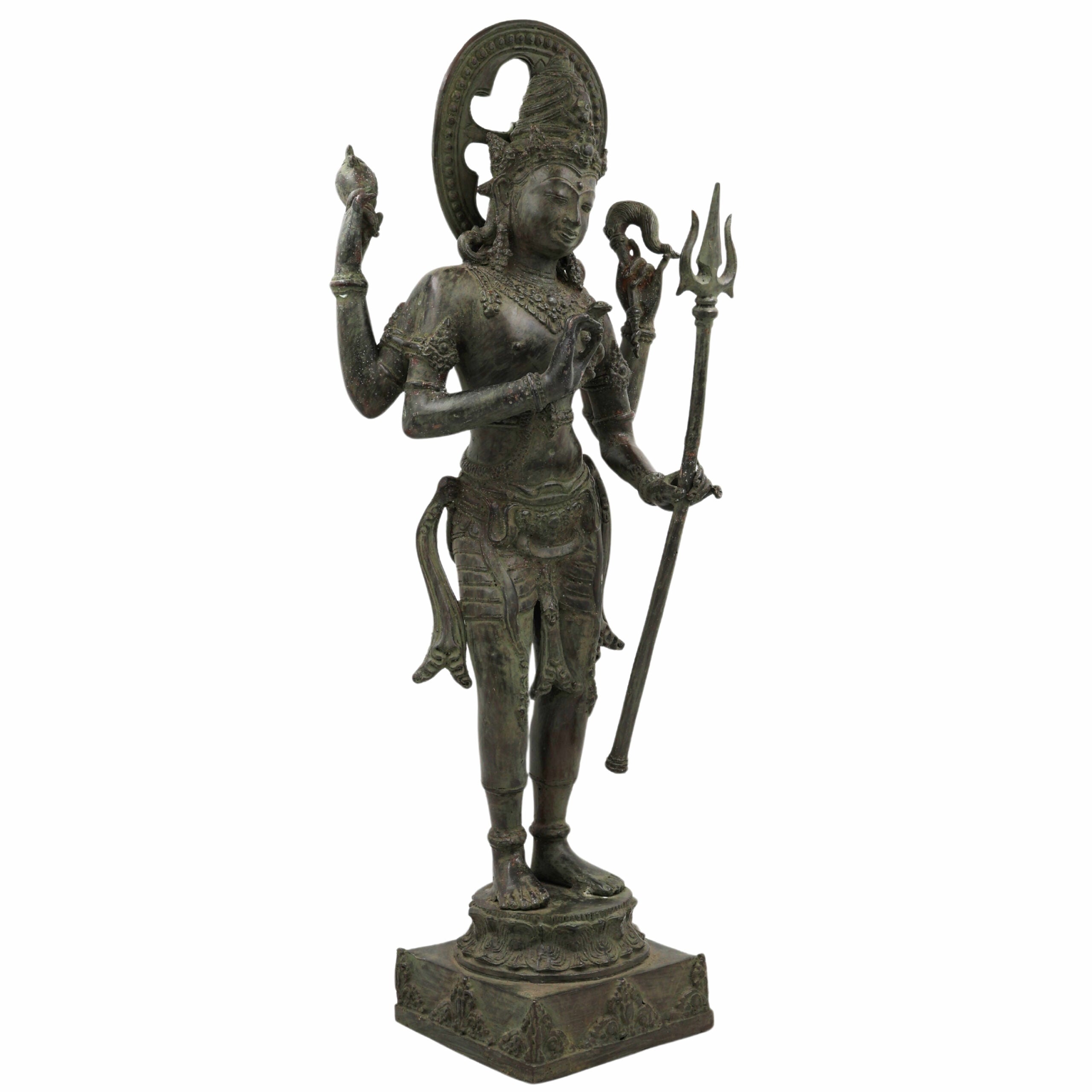 Brass Shiva Idol – Mahadev, Bholenath, Adiyogi, Nataraja, Rudra Murti for Home Temple, Pooja, Decor & Gift,Gold, 21.5 Inch, 1 Piece