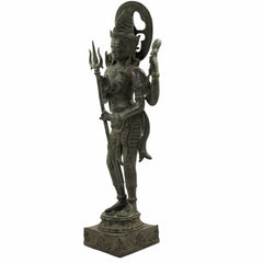 Brass Shiva Idol – Mahadev, Bholenath, Adiyogi, Nataraja, Rudra Murti for Home Temple, Pooja, Decor & Gift,Gold, 21.5 Inch, 1 Piece