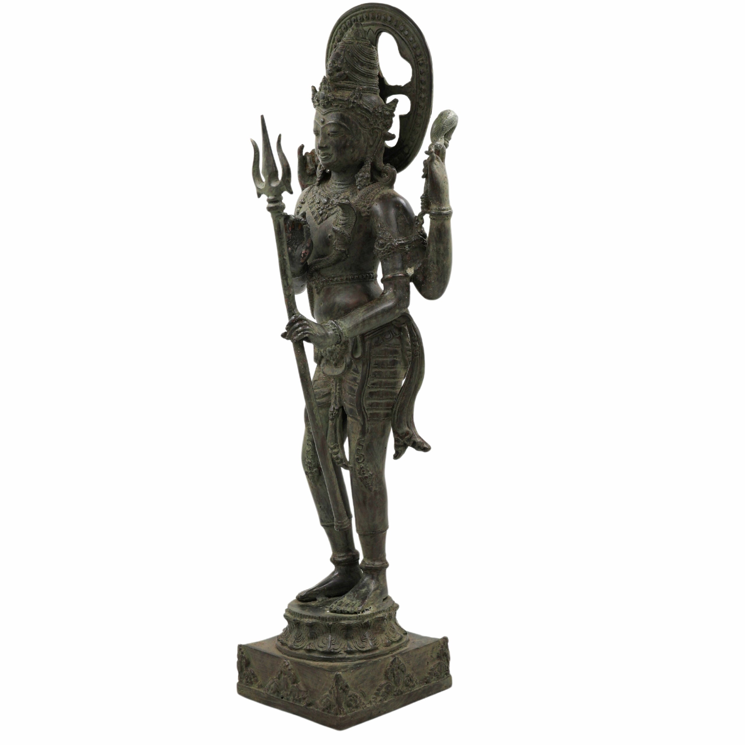 Brass Shiva Idol – Mahadev, Bholenath, Adiyogi, Nataraja, Rudra Murti for Home Temple, Pooja, Decor & Gift,Gold, 21.5 Inch, 1 Piece