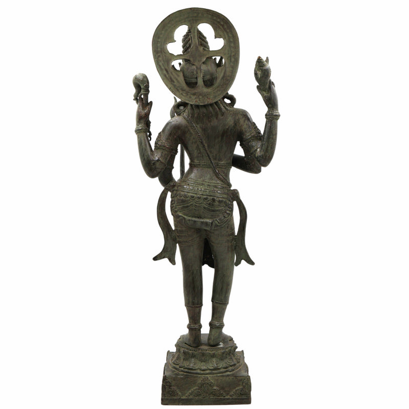 Brass Shiva Idol – Mahadev, Bholenath, Adiyogi, Nataraja, Rudra Murti for Home Temple, Pooja, Decor & Gift,Gold, 21.5 Inch, 1 Piece