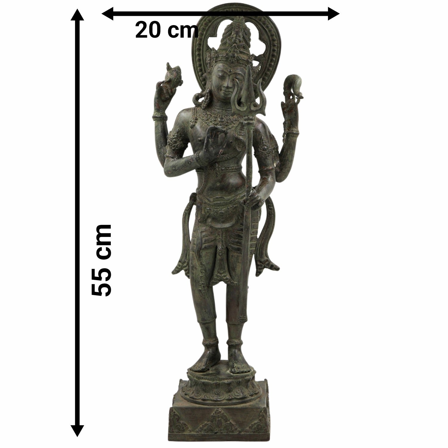 Brass Shiva Idol – Mahadev, Bholenath, Adiyogi, Nataraja, Rudra Murti for Home Temple, Pooja, Decor & Gift,Gold, 21.5 Inch, 1 Piece