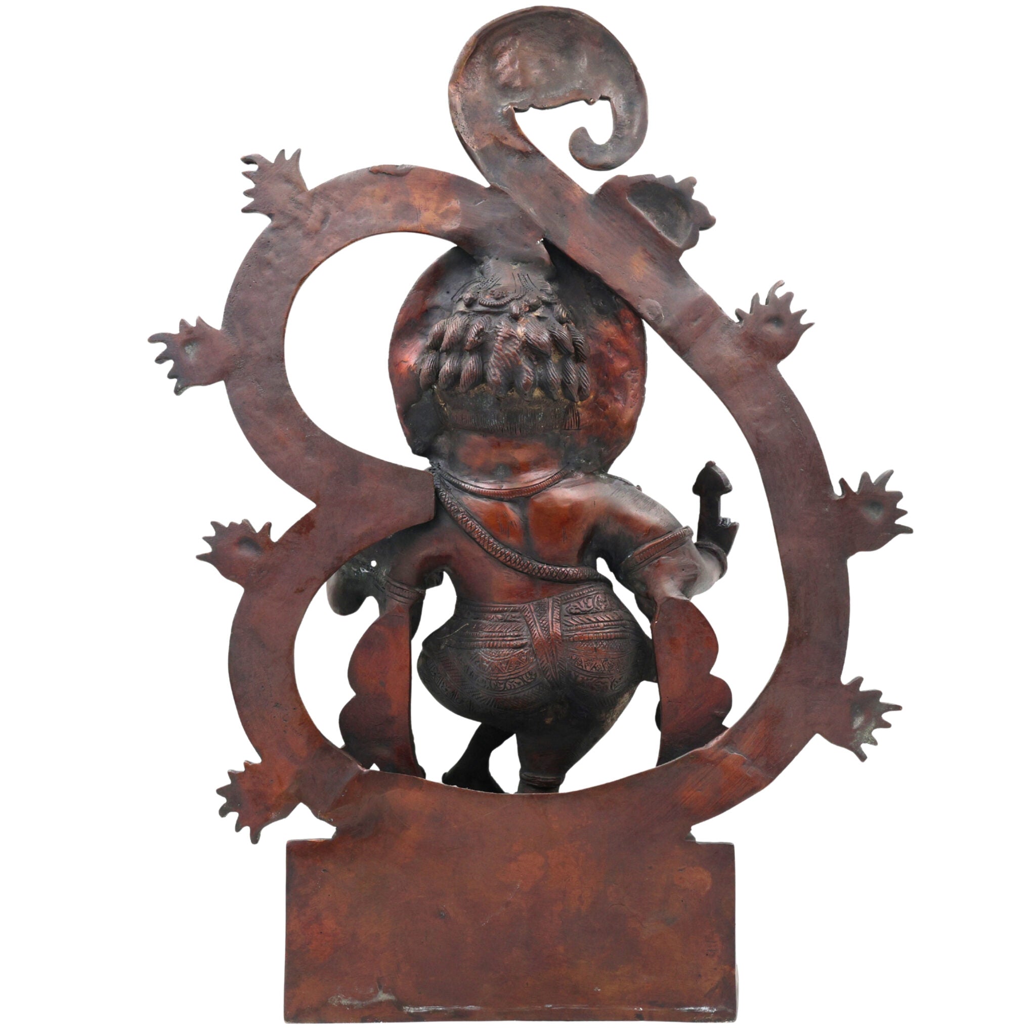 Handcrafted Brass Ganesha Idol | Vinayaka Ganpati Murti | Vighnaharta Ekadanta Pillaiyar Statue for Pooja, Home Decor & Gifting,Brown, 17 Inch, 1 Piece
