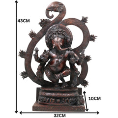 Handcrafted Brass Ganesha Idol | Vinayaka Ganpati Murti | Vighnaharta Ekadanta Pillaiyar Statue for Pooja, Home Decor & Gifting,Brown, 17 Inch, 1 Piece