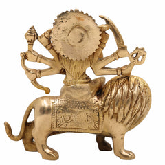 Brass Durga Idol – Mahishasura Mardini Shakti Murti | Maa Durga Devi Statue for Pooja, Navratri, Home Temple & Gifting,Gold, 6 Inch, 1 Piece