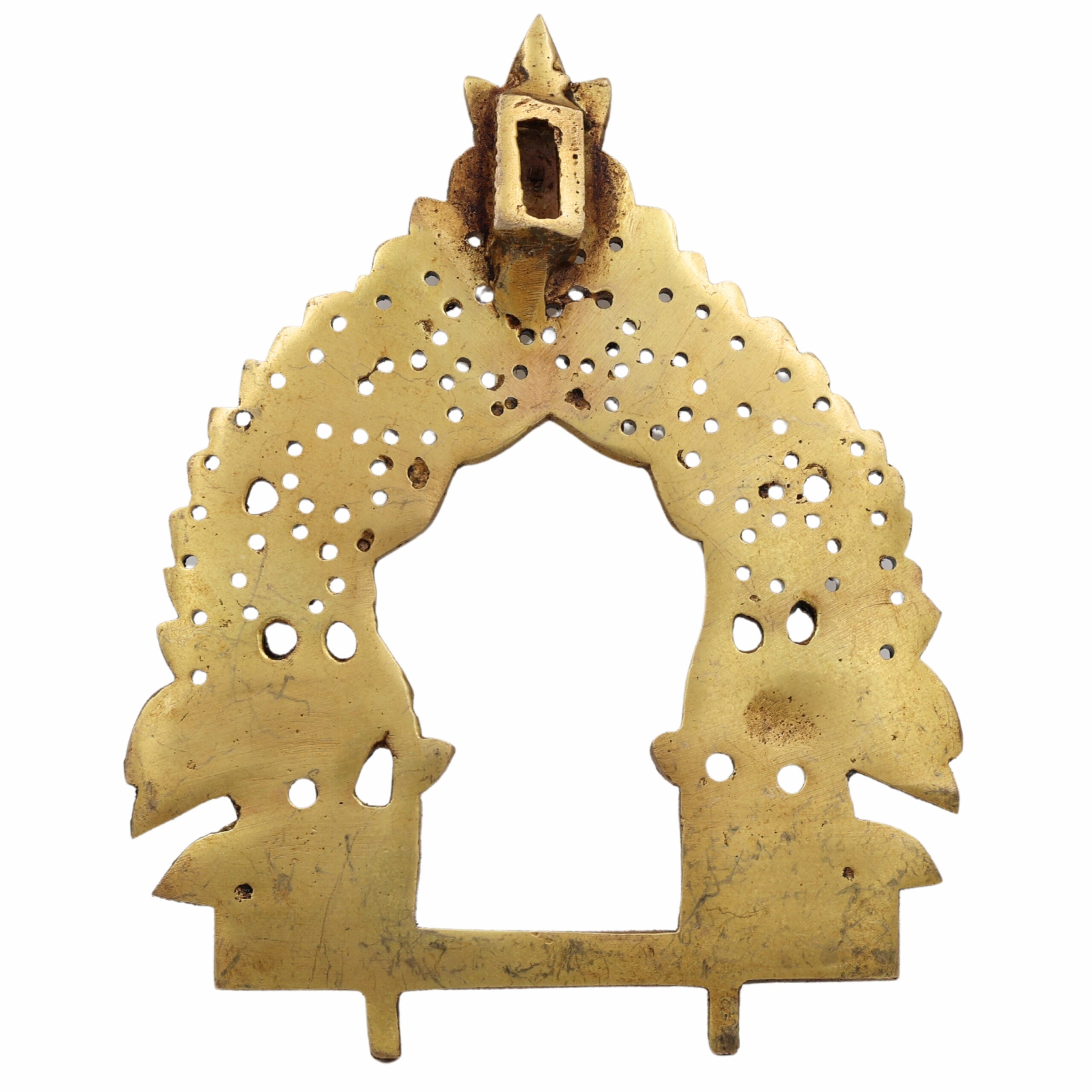 Brass Traditional Prabhavali Frame, Handcrafted Arch Wall Hanging For Home Temple & Decor, Gold, 6.5 Inch, 1 Piece