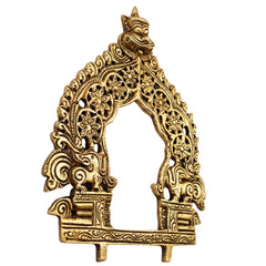 Brass Traditional Prabhavali Frame, Handcrafted Arch Wall Hanging For Home Temple & Decor, Gold, 6.5 Inch, 1 Piece
